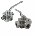 3-Wege-Blockkugelhahn L-Bohrung