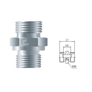 Gerade Schneidringverschraubung G ohne Muttern und Schneidringe G12L OMD