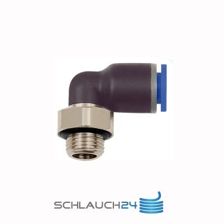 L-Steckverschraubung Winkel 90° drehbar mit Außengewinde zylindrisch mit O-Ring (NBR) G 3/8 14 mm
