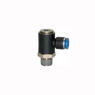 L-Steckverschraubung mit Innensechskant drehbar Außengewinde konisch mit Gewindebeschichtung R 1/8 4 mm