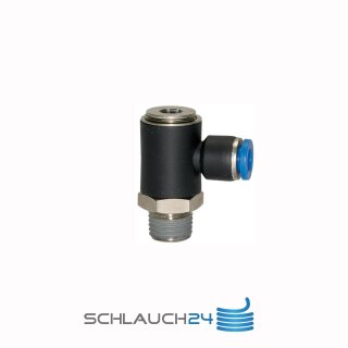 L-Steckverschraubung mit Innensechskant drehbar Außengewinde konisch mit Gewindebeschichtung R 1/4 12 mm