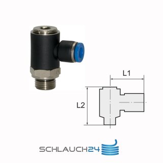 L-Steckverschraubung mit Innensechskant drehbar Außengewinde zylindrisch mit O-Ring (NBR) G 1/2 12 mm