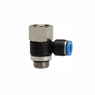 L-Steckverschraubung drehbar mit Innengewinde und Außengewinde zylindrisch mit O-Ring (NBR) G 1/4 12 mm