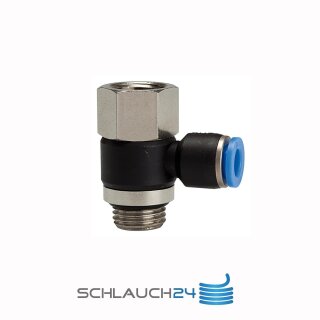 L-Steckverschraubung drehbar mit Innengewinde und Außengewinde zylindrisch mit O-Ring (NBR) G 3/8 8 mm