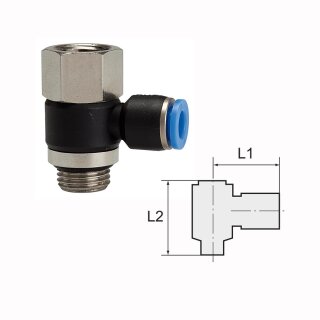 L-Steckverschraubung drehbar mit Innengewinde und Außengewinde zylindrisch mit O-Ring (NBR) G 1/2 6 mm