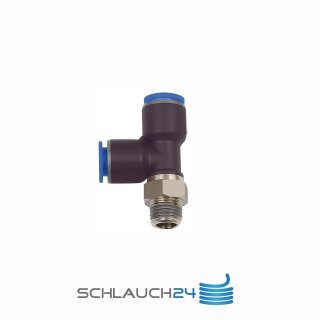 T-Steckverschraubung Steckanschlüsse in L-Form drehbar Außengewinde konisch mit Gewindebeschichtung R 3/8 16 mm