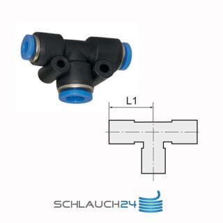 T-Steckverbindung Reduzierung T-Stück Blaue Serie 2x10 mm / 1x8 mm