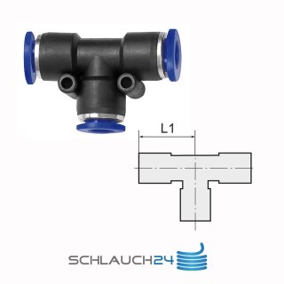 T-Steckverbindung Reduzierung zwei seitliche Abgänge T-Stück 2x12 mm / 1x16 mm