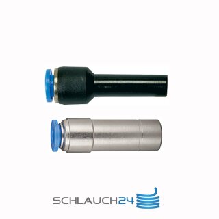 Gerade Steckverbindung mit Stecknippel reduzierend Blaue Serie Stecknippel 12 mm / Schlauch 8 mm