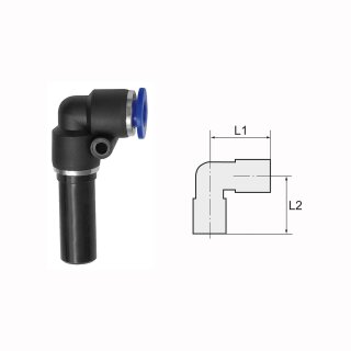 L-Steckverbindung mit Stecknippel reduzierend Blaue Serie 12 mm / 8 mm