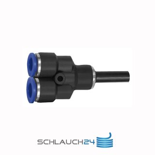 Y-Steckverbindung mit Stecknippel reduzierend Y-Stück Blaue Serie 8 mm / 6 mm