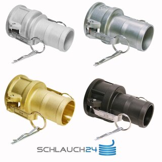 Kupplung System "Kamlok" Mutterteil mit Schlauchtülle Typ C Messing 4"