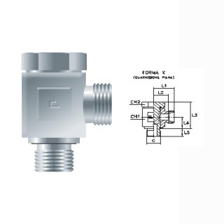Drosselfreie Schwenkverschraubung metrisch WH12LM-ED OMD