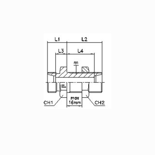 Gerade Schottverschraubung ohne Muttern und Schneidringe SV25S OMD