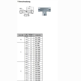 T-Verschraubung für Hydraulikverschraubung