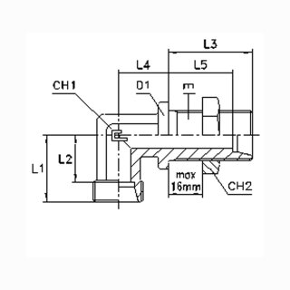 Winkelschottverschraubung ohne Muttern und Schneidringe WSV25S OMD