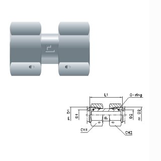 Gerade Hydraulikverschraubung Doppelmutter GZ12L