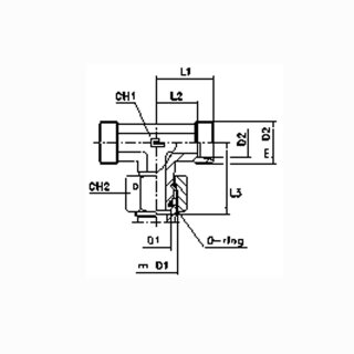 Einstellbare T-Verschraubung ET15L OMD