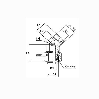 Einstellbare 45°-Winkelverschraubung EV10L OMD