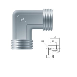 Winkelverschraubung ohne Muttern und Schneidringe W12S OMD