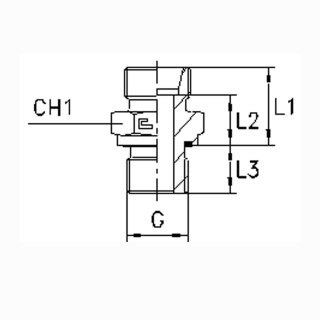 Metrische Einschraubverschraubung mit Weichdichtung GE-M-ED 15 L 18 x 1,5