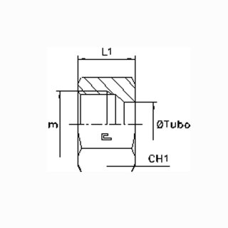 Überwurfmutterr M8L