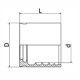 Pressfassung VC1 für V8-2SN, V8-MP (DN12 – DN16), V8-UNIVERSAL (DN09, DN16 – DN25) 6 mm (1/4")