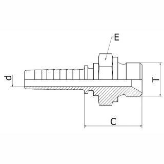 Pressnippel AGR BM - BSP-Anschlussstutzen - 60°-Konus mit BSP Außengewinde