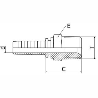 Pressnippel AGR KONISCH BMT - BSP-Anschlussstutzen mit konischem Außengewinde