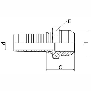 Pressnippel AGJ JM - JIC-Anschlussstutzen - 74°-Konus mit UN-/UNF-Gewinde 6 | 7/16-20