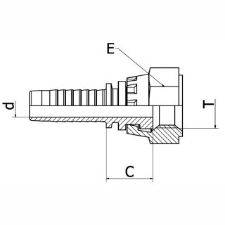 Pressnippel DKJ JF - JIC-Dichtkopf - 74°-Konus mit Überwurfmutter - UN-/UNF-Gewinde 6 | 7/16-20
