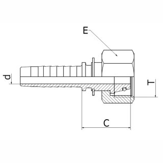 Pressnippel DKOL MSOF - Dichtkegel mit O-Ring nach DIN 3865 (passend für Stutzen 24° nach DIN 3901 und 3902) - Überwurfmutter - leichte Reihe 8 | M18x1,5