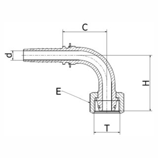 Pressnippel DKOL 90° MSOF 90° - Dichtkegel mit O-Ring nach DIN 3865 (passend für Stutzen 24° nach DIN 3901 und 3902) - Überwurfmutter - leichte Reihe
