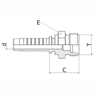 Pressnippel CEL ME - Gewindezapfen mit Bohrungsform W (24°) nach DIN 3861 - leichte Reihe 10 | M16x1,5