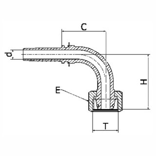 Pressnippel DKOS 90° MSOF 90° - Dichtkegel mit O-Ring nach DIN 3865 (passend für Stutzen 24° nach DIN 3901 und 3902) - Überwurfmutter - schwere Reihe
