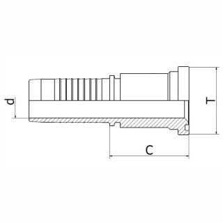 Pressnippel SFL 3.000 PSI SFH - Flanschbund SAE J514 (ISO 6162) Standard-Reihe 3.000 psi