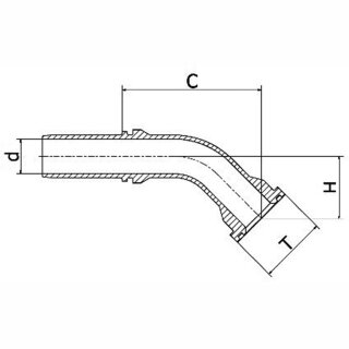 Pressnippel SFL 3.000 PSI 45° SFH 45° - Flanschbund SAE J514 (ISO 6162) Standard-Reihe 3.000 psi