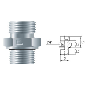 Zöllige Einschraubverschraubung mit Weichdichtung GE15R3/4-ED OMD